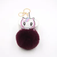Cross-border  Plush Bag Keychain Accessories Small Pendant Pony Head Boutique Small Gift Wallet Pendant sku image 2