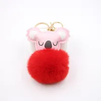 Cute Pu Leather Animal Keychain sku image 3