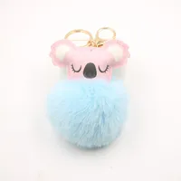 Cute Pu Leather Animal Keychain sku image 8