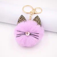 Leopard Cat Beard Plush Cat Paw Bag Pendant Keychain Diy Plush Custom Wholesale Ornaments sku image 1