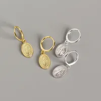 Géométrique Mode Argent Sterling 925 Pas D'Incrustation Placage Des Boucles D'Oreilles main image 5