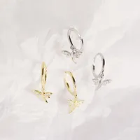 Insecte Mode Argent Sterling 925 Gemme Placage Des Boucles D'Oreilles main image 4