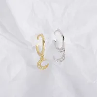 Lune Mode Argent Sterling 925 Gemme Placage Des Boucles D'Oreilles main image 4