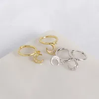 Lune Mode Argent Sterling 925 Gemme Placage Des Boucles D'Oreilles main image 3