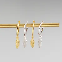 Feather Fashion 925 Sterling Silver No Inlaid Plating Earrings main image 3