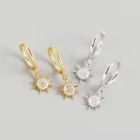 Géométrique Mode Argent Sterling 925 Gemme Placage Des Boucles D'Oreilles main image 6