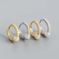 Géométrique Mode Argent Sterling 925 Gemme Placage Des Boucles D'Oreilles main image 2