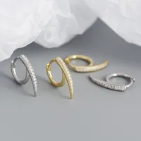 Géométrique Mode Argent Sterling 925 Gemme Placage Des Boucles D'Oreilles main image 4