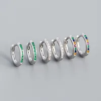 Géométrique Mode Argent Sterling 925 Gemme Placage Des Boucles D'Oreilles main image 3