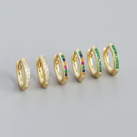 Géométrique Mode Argent Sterling 925 Gemme Placage Des Boucles D'Oreilles main image 4