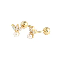 Geometric Fashion Gem Plating Earrings Ear Studs main image 1