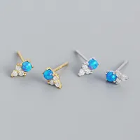 Geometric Fashion 925 Sterling Silver Gem Plating Earrings Ear Studs main image 5