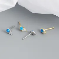 Geometric Fashion 925 Sterling Silver Gem Plating Earrings Ear Studs main image 3