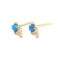 Geometric Fashion 925 Sterling Silver Gem Plating Earrings Ear Studs main image 2