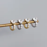 Forme De Cœur Mode Argent Sterling 925 Gemme Placage Des Boucles D'Oreilles main image 3