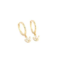 Géométrique Mode Argent Sterling 925 Gemme Placage Des Boucles D'Oreilles main image 1