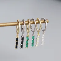 Géométrique Mode Argent Sterling 925 Gemme Placage Des Boucles D'Oreilles main image 2