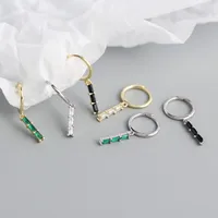 Géométrique Mode Argent Sterling 925 Gemme Placage Des Boucles D'Oreilles main image 3