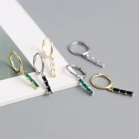 Géométrique Mode Argent Sterling 925 Gemme Placage Des Boucles D'Oreilles main image 4