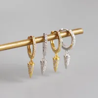 Géométrique Mode Argent Sterling 925 Gemme Des Boucles D'Oreilles main image 4