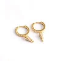 Géométrique Mode Argent Sterling 925 Gemme Des Boucles D'Oreilles main image 1