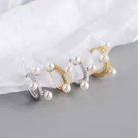 Géométrique Mode Argent Sterling 925 Gemme Placage Des Boucles D'Oreilles Boucles D'Oreilles main image 4