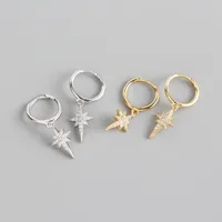 Star Mode Argent Sterling 925 Gemme Placage Des Boucles D'Oreilles main image 5