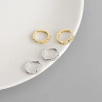 Géométrique Décontractée Classique Commuer Argent Sterling 925 Gemme Placage Des Boucles D'Oreilles Boucles D'Oreilles main image 4