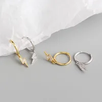 Géométrique Mode Argent Sterling 925 Gemme Placage Des Boucles D'Oreilles Boucles D'Oreilles main image 3