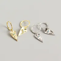 Géométrique Mode Argent Sterling 925 Gemme Placage Des Boucles D'Oreilles main image 1