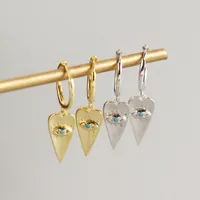 Géométrique Mode Argent Sterling 925 Gemme Placage Des Boucles D'Oreilles main image 2