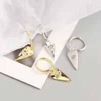 Géométrique Mode Argent Sterling 925 Gemme Placage Des Boucles D'Oreilles main image 4