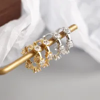 Géométrique Mode Argent Sterling 925 Gemme Placage Des Boucles D'Oreilles Boucles D'Oreilles main image 2