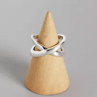 Rétro Argent Sterling 925 Géométrique Pas D'Incrustation Femmes Anneaux main image 2