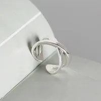 Retro 925 Sterling Silver Geometric No Inlaid Women'S Rings main image 3