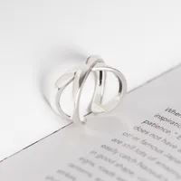 Rétro Argent Sterling 925 Géométrique Pas D'Incrustation Femmes Anneaux main image 4