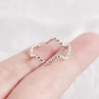 Casual Simple Style 925 Sterling Silver Geometric Plating No Inlaid Women'S Rings main image 4