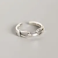 Retro 925 Sterling Silver Geometric No Inlaid Women'S Rings main image 1