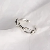 Retro 925 Sterling Silver Geometric No Inlaid Women'S Rings main image 2