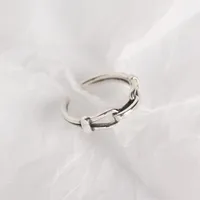 Retro 925 Sterling Silver Geometric No Inlaid Women'S Rings main image 3