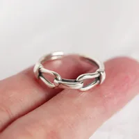 Retro 925 Sterling Silver Geometric No Inlaid Women'S Rings main image 4
