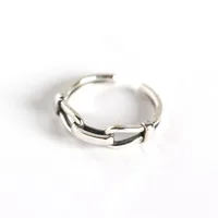 Retro 925 Sterling Silver Geometric No Inlaid Women'S Rings main image 5