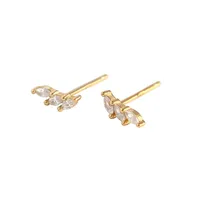 Geometric Fashion Gem Plating Earrings Ear Studs main image 1