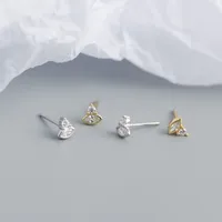 Géométrique Mode Argent Sterling 925 Gemme Placage Des Boucles D'Oreilles Boucles D'Oreilles main image 3