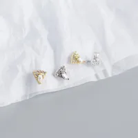 Geometric Fashion Gem Plating Earrings Ear Studs main image 1