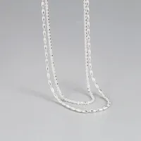 Geometric Casual Simple Style Korean Style 925 Sterling Silver Double Layer Necklaces Long Necklace Necklace Wholesale main image 1