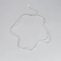 Geometric Casual Simple Style Korean Style 925 Sterling Silver Double Layer Necklaces Long Necklace Necklace Wholesale main image 2