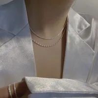 Geometric Casual Simple Style Korean Style 925 Sterling Silver Double Layer Necklaces Long Necklace Necklace Wholesale main image 3