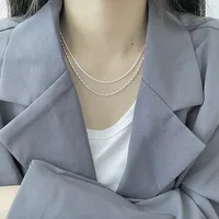 Geometric Casual Simple Style Korean Style 925 Sterling Silver Double Layer Necklaces Long Necklace Necklace Wholesale main image 4