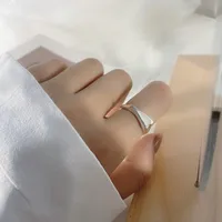 Décontractée Style Moderne Style Simple Argent Sterling 925 Cœur Pas D'Incrustation Femmes Bague Large Bande Anneau Ouvert Anneaux main image 4